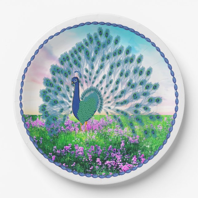 Jeweled Peacock Pappteller (Vorderseite)