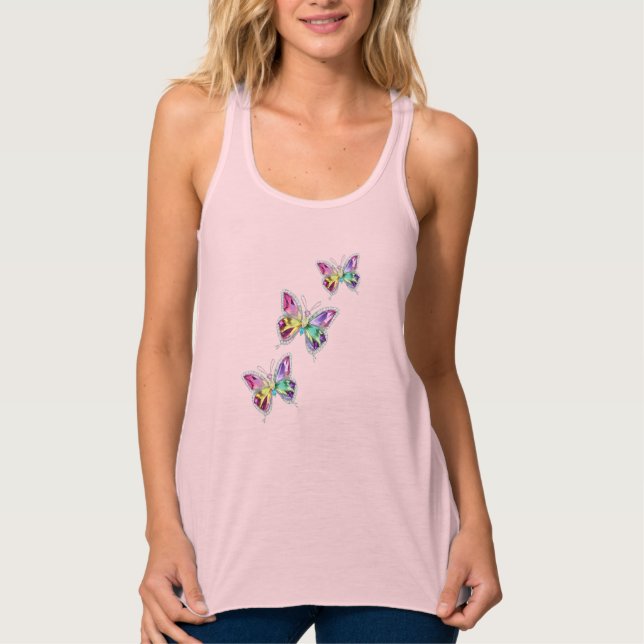 Jeweled Rainbow Kristallbutterfliegen Tank Top (Vorderseite)