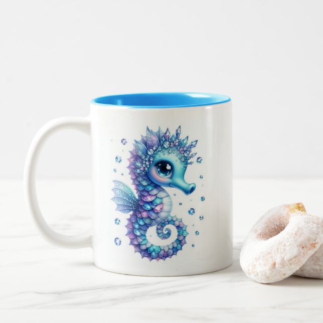Jeweled Seahorse Zweifarbige Tasse (Mit Donut)
