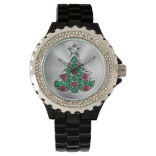 Jeweled Weihnachtsbaum Armbanduhr