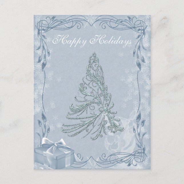Jeweled Weihnachtsbaum-Postkarte Feiertagspostkarte (Vorderseite)