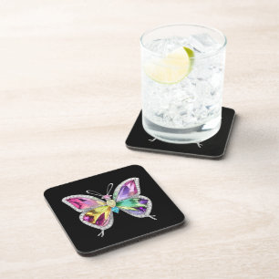 Jewelen Rainbow Crystal Butterfly Getränkeuntersetzer