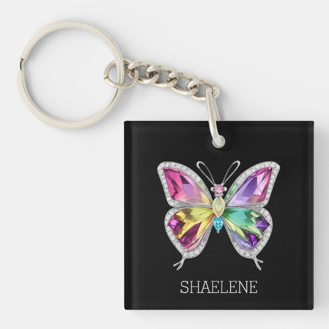 Jewelen Rainbow Crystal Butterfly Schlüsselanhänger (Vorderseite)