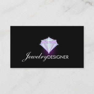 Jewelier Designer Gem Crystal Lila Black Visitenkarte