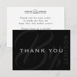 JEWELRY by Personal Name Brand Business Silver Bla Dankeskarte