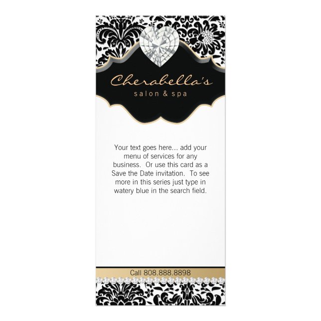 Jewelry Damask Beige Blumensalon Wellness-Center M Werbekarte (Vorne)