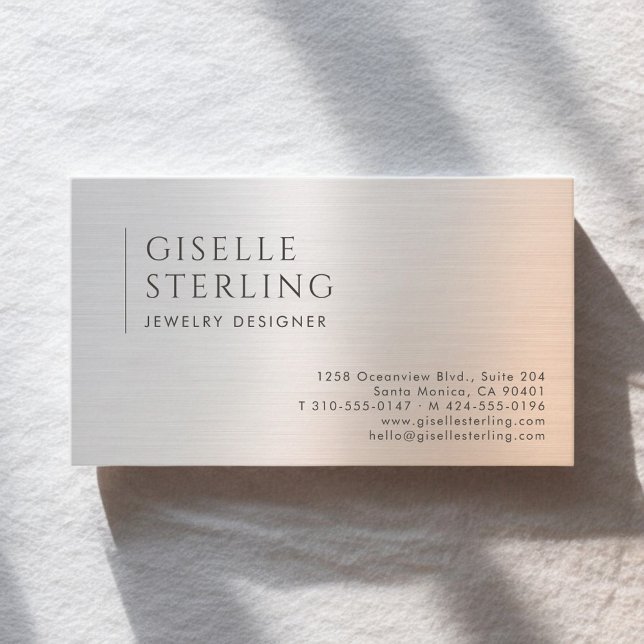 Jewelry Designer Brushed Metal Visitenkarte (Von Creator hochgeladen)