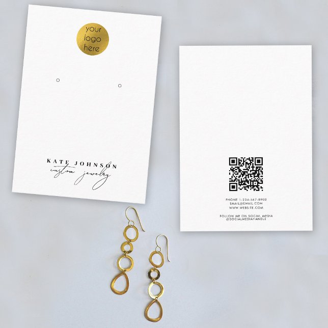 Jewelry Holder Earring Display Business Logo Visitenkarte (Jewelry Holder Earring Display Business Logo Business Card)