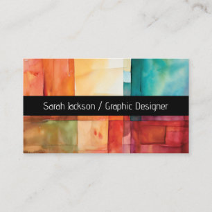 Jeweltone Color Blocks Graphic Artist Visitenkarte