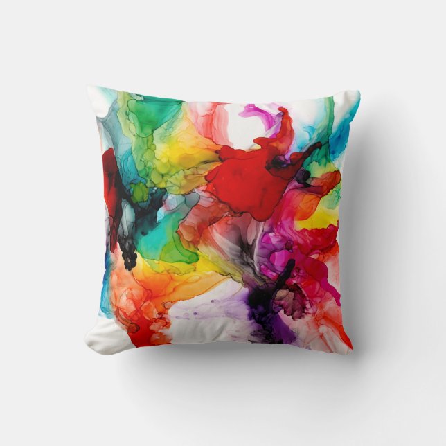 Jeweltone Prism - Aquarell Kissen (Vorderseite)