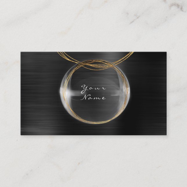 Jewely Stylist Gold Glass Ball Black Metallic Visitenkarte (Vorderseite)