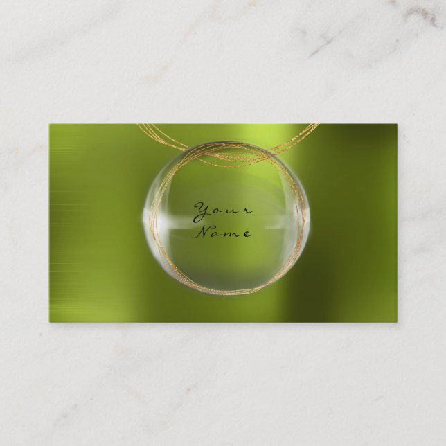 Jewely Stylist Gold Glass Ball Lemon Green Metal Visitenkarte (Vorderseite)