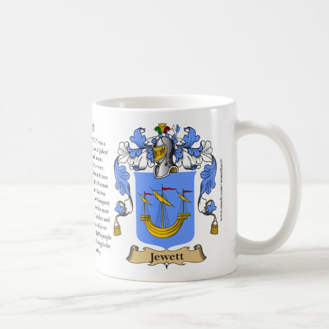 Jewett, der Ursprung, die Bedeutung und das Wappen Kaffeetasse (Rechts)
