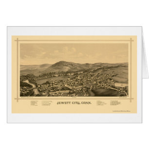 Jewett Stadt, panoramische Karte CT - 1889