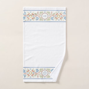 Jewish Al Netilat Yadayim Floral Oiseau lavage de