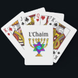 Jewish Candlesticks L'Chaim Spielkarten<br><div class="desc">Jüdische Candlesticks und traditionelle Personalisierte Geschenke und Bekleidung</div>