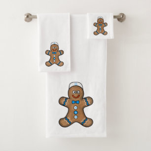 Jewish Gingerbread Man Chrismukkah Bath Handtuch S Badhandtuch Set