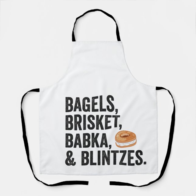 Jewish Hanukkah Bagels Brisket Bakka Blintzes Gesc Schürze (Vorderseite)