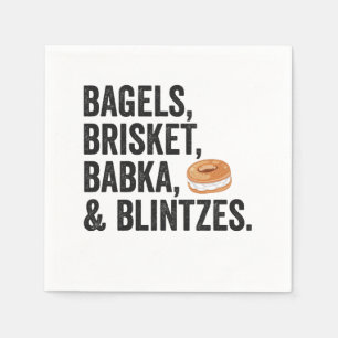 Jewish Hanukkah Bagels Brisket Bakka Blintzes Gesc Serviette