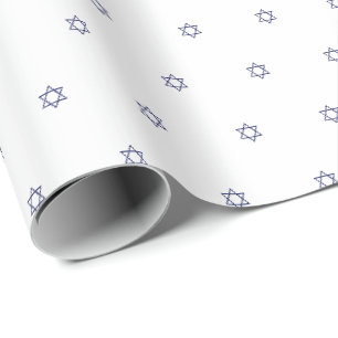 Jewish Magen David marinieren blau-weiß Muster Geschenkpapier