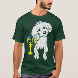 Jewish Poodle Dog Menorah Hanukkah Pajamas Chanuka T-Shirt