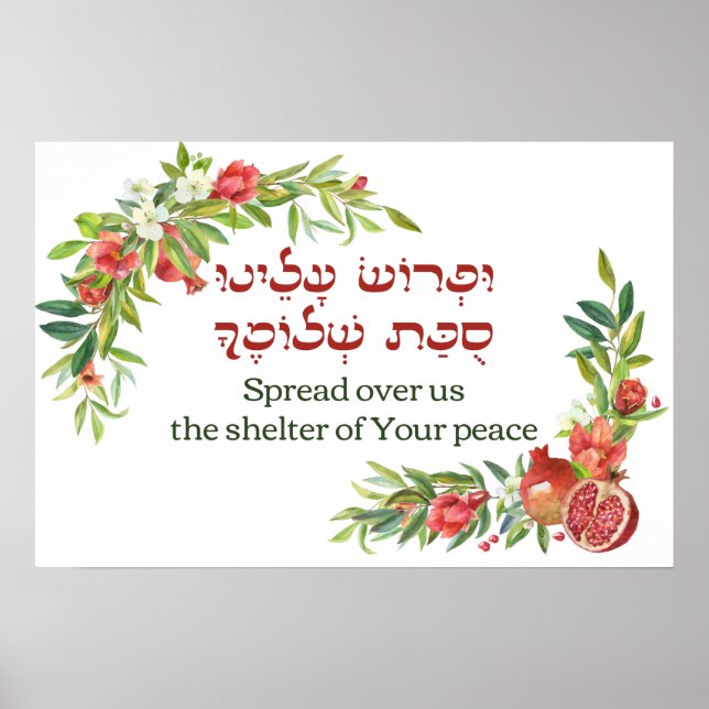 Jewish Prayer quote -Sukkat Shlomecha - for Sukkot Poster (Vorne)