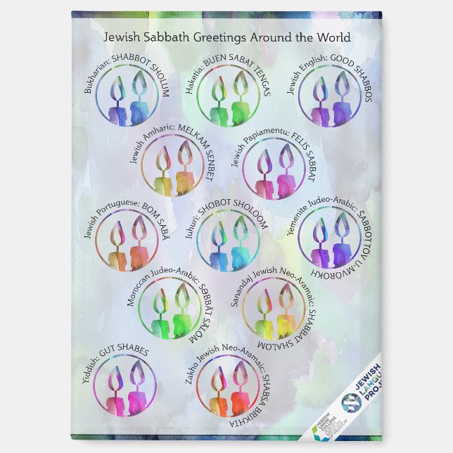 Jewish Sabbath Greetings Around the World Sticker Magnet (Vorderseite)
