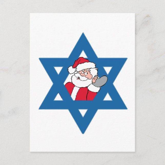 JEWISH SANTA FEIERTAGSPOSTKARTE (Vorderseite)