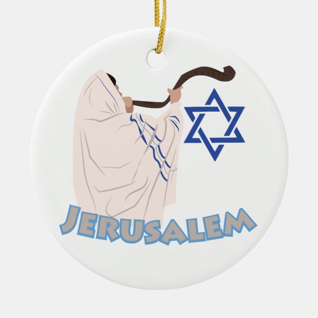 Jewish Shofar Keramik Ornament (Vorne)