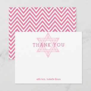 JEWISH STAR Moderne Fledermaus mitzvah Mädchen ros Einladung