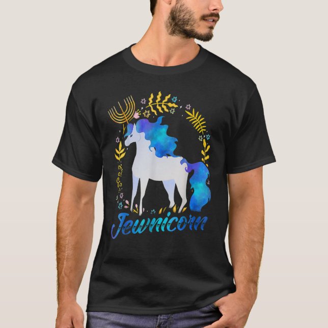 Jewnicorn Jewish Unicorn Chanukah Hanukkah Jew T-Shirt (Vorderseite)