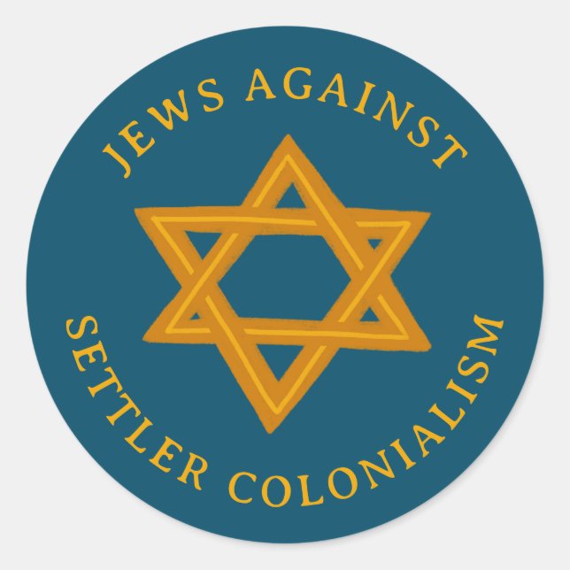 JEWS GEGEN KOLONIALISMUS STAR Political Runder Aufkleber (Vorderseite)
