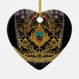 Jeygraneau Elegant Monogram Keramikornament