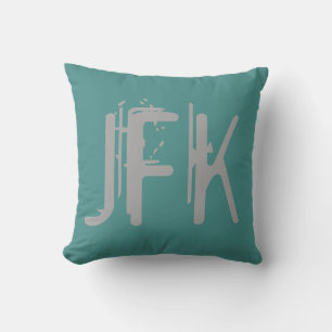 JFK Airport Grunge Typografie Kissen