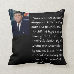 JFK & Célèbre Citation Sur Israël Oreiller en Coto
