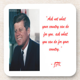 JFK & Frag nicht Zitat Getränkeuntersetzer