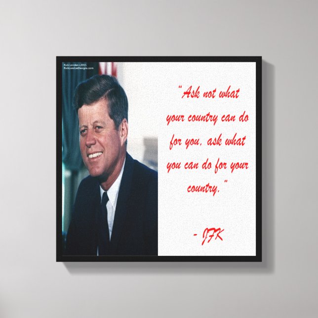JFK & Frag ohne Angabe von Canvas Print Leinwanddruck (Vorderseite)