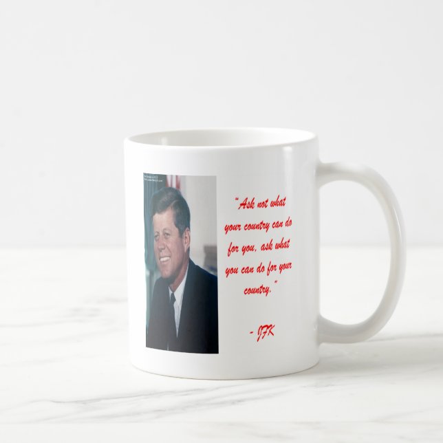JFK & Frag ohne Kostenvoranschlag Kaffeetasse (Rechts)