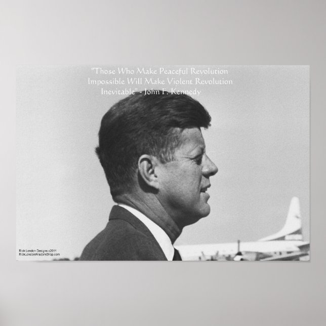 JFK "Friedliche Revolution" Zitat-Poster Poster (Vorne)