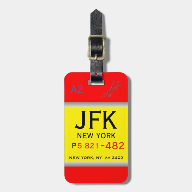JFK - Gepäckanhänger (Vorderseite vertikal)