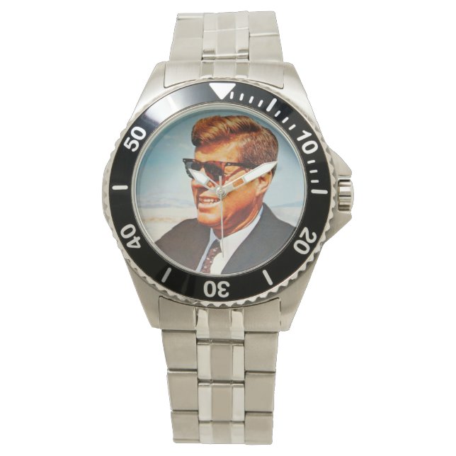 JFK in der Lebensfarbe Armbanduhr (Vorderseite)
