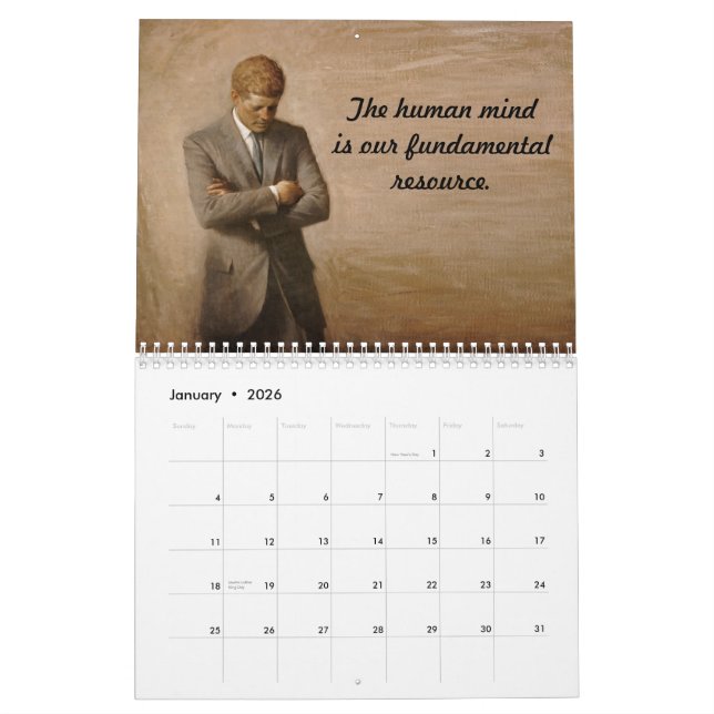 JFK inspirierend Zitate. 2014 Kalender (Jan 2026)
