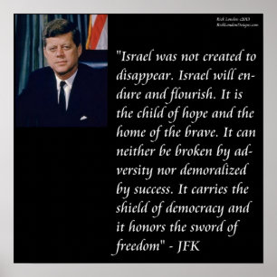 JFK & Israel Zitat Poster