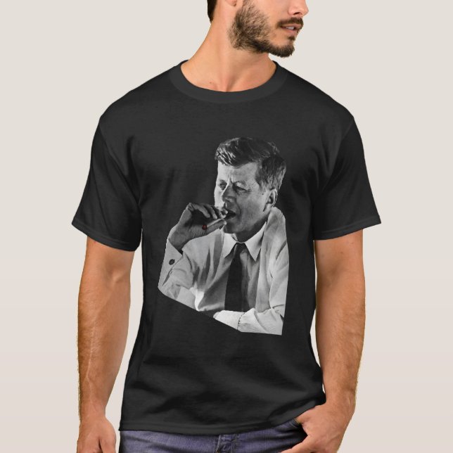 Jfk John F Kennedy Cigar Raucher T-Shirt (Vorderseite)