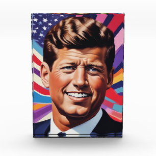 JFK John F. Kennedy Motivierend Inspiration Fotoblock