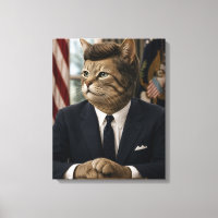JFK Katzenporträt | Lustige präsidentielle Katzenk