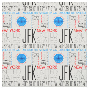 JFK, New York reist die Welt nach Muster Stoff