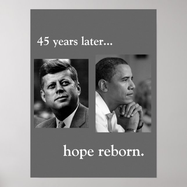 JFK / OBAMA POSTER - HOFFNUNG WIEDER AUFGEBOREN (Vorne)
