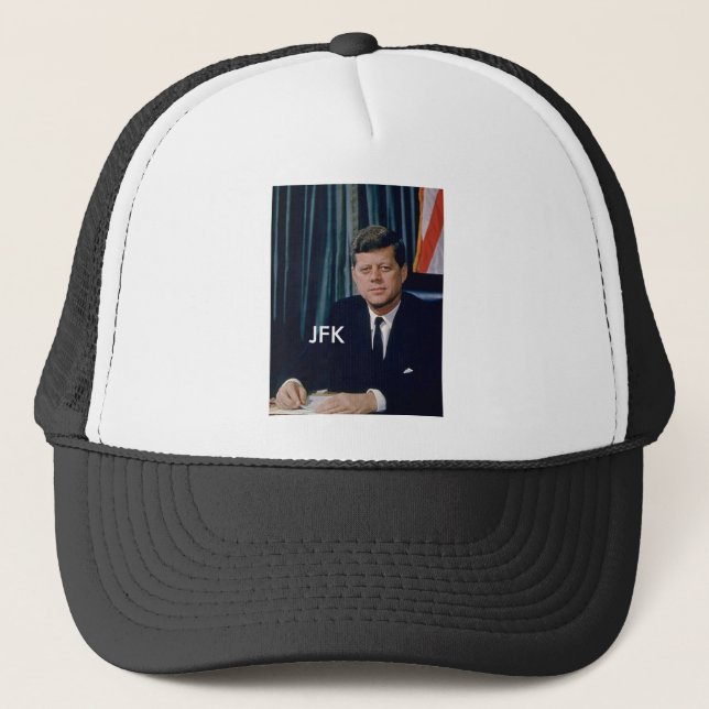 JFK offizielles Porträt vom public domain Truckerkappe (Vorderseite)