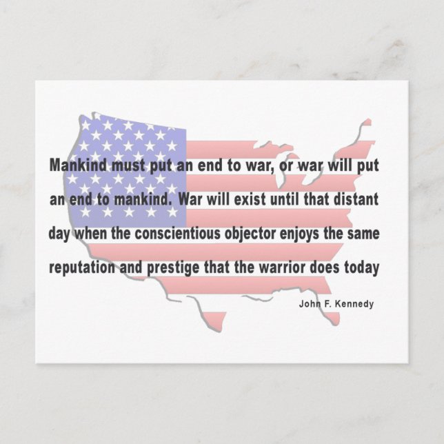 JFK Peace Zitat Postkarte (Vorderseite)